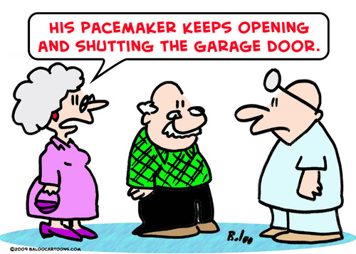 Cartoon: pacemaker garage door (medium) by rmay tagged pacemaker,garage,door