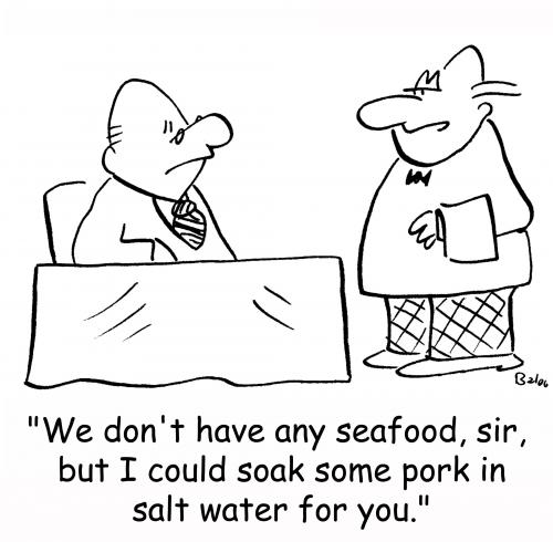 Cartoon: pork in salt water (medium) by rmay tagged pork,in,salt,water