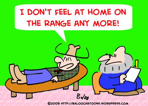 Cartoon: PSYCHIATRIST HOME RANGE COWBOY (medium) by rmay tagged psychiatrist,home,range,cowboy