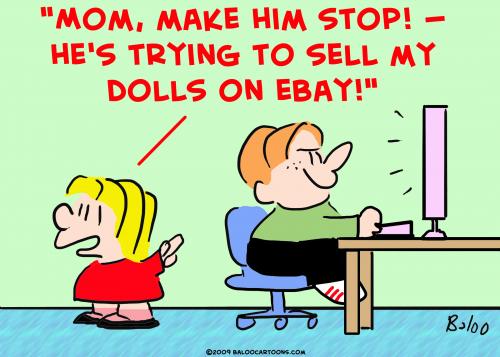 Cartoon: sell dolls on ebay (medium) by rmay tagged sell,dolls,on,ebay