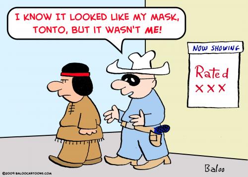 Cartoon: tonto lone ranger mask (medium) by rmay tagged tonto,lone,ranger,mask