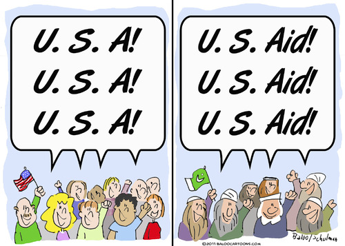 Cartoon: USAID u. s. aid pakistan osama (medium) by rmay tagged usaid,aid,pakistan,osama