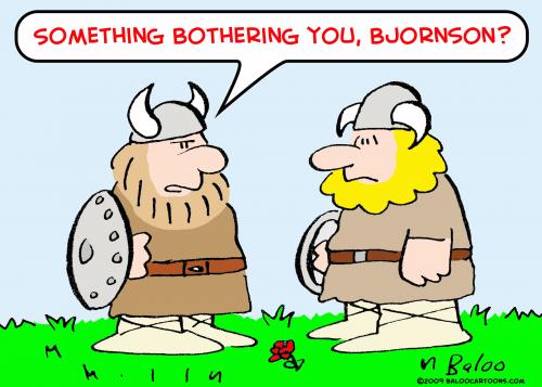 Cartoon: viking bothering horns (medium) by rmay tagged viking,bothering,horns