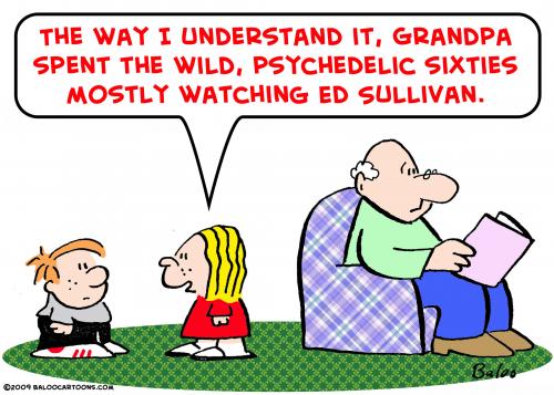 Cartoon: watching ed sullivan (medium) by rmay tagged watching,ed,sullivan