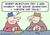 Cartoon: ask question heads tails electio (small) by rmay tagged ask,question,heads,tails,election