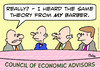 Cartoon: barber economic theory council (small) by rmay tagged barber,economic,theory,council