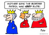 Cartoon: border patrol rude king queen (small) by rmay tagged border,patrol,rude,king,queen,mother