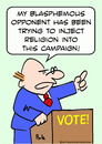 Cartoon: campaign vote inject religion (small) by rmay tagged campaign,vote,inject,religion