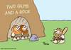 Cartoon: caveman two guys and a rock (small) by rmay tagged caveman two guys and rock