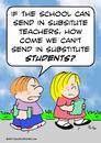 Cartoon: education school substitute teac (small) by rmay tagged education,school,substitute,teac