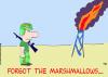 Cartoon: forgot marshmallows tyrmay (small) by rmay tagged forgot,marshmallows,tyrmay