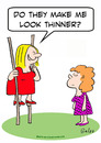 Cartoon: stilts look thinnner woman (small) by rmay tagged stilts,look,thinnner,woman
